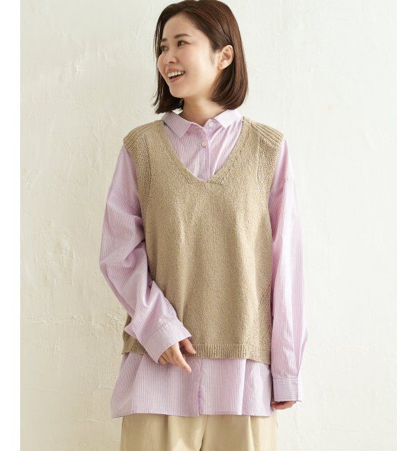 Lbc with Life「ミニブークレ2WAYベスト」|ニット・セーター|