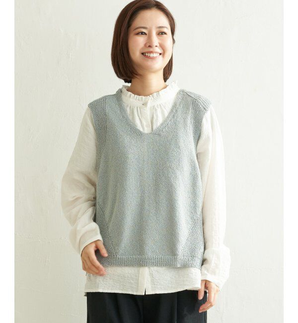 Lbc with Life「ミニブークレ2WAYベスト」|ニット・セーター|