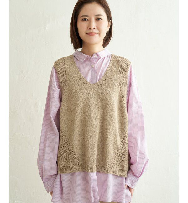 Lbc with Life「ミニブークレ2WAYベスト」|ニット・セーター|