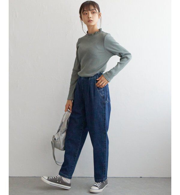 Lbc with Life「三角テレコ襟フリルロンT」|Tシャツ・カットソー|