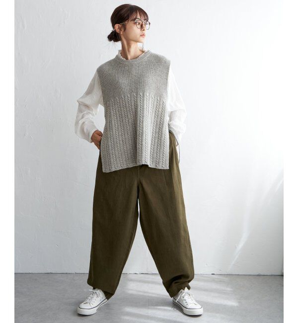 Lbc with Life「起毛ヘリンボンコージータックパンツ」|その他|