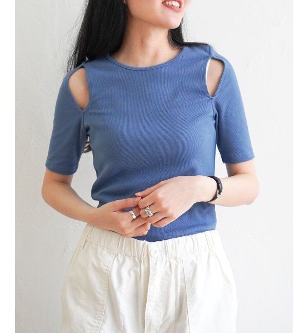 VENCE share style「カットアウトテレコトップス」|Tシャツ・カットソー|
