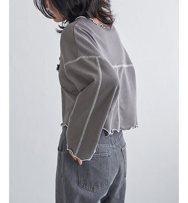 VENCE share style「裏毛配色ステッチトップス」|スウェット・ジャージ|