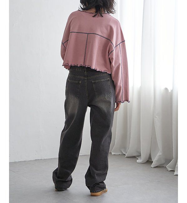 VENCE share style「裏毛配色ステッチトップス」|スウェット・ジャージ|