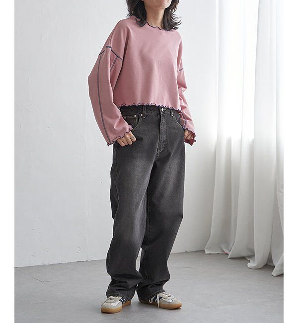 VENCE share style「裏毛配色ステッチトップス」|スウェット・ジャージ|