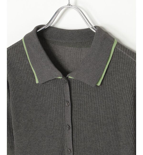 VENCE share style「麻タッチ襟付きカーディガン」|カーディガン|
