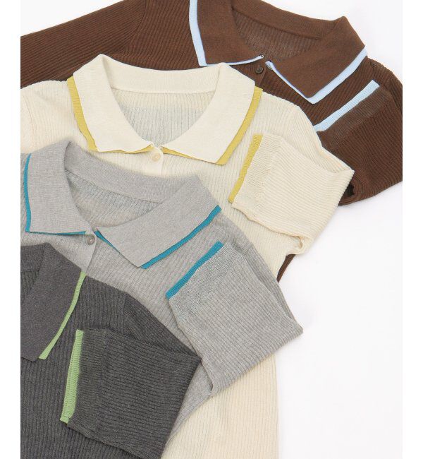 VENCE share style「麻タッチ襟付きカーディガン」|カーディガン|