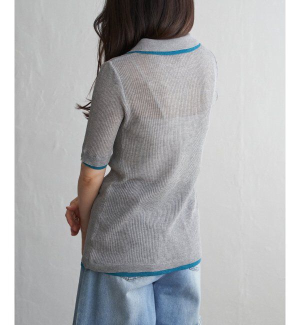 VENCE share style「麻タッチ襟付きカーディガン」|カーディガン|