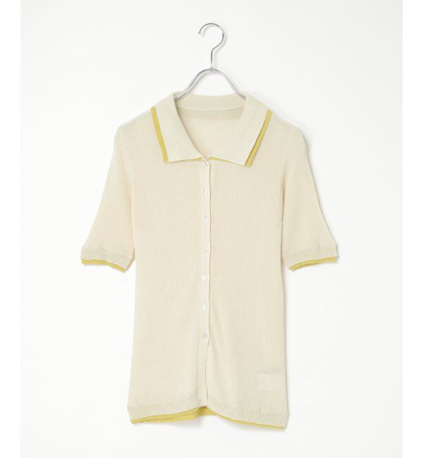 VENCE share style「麻タッチ襟付きカーディガン」|カーディガン|