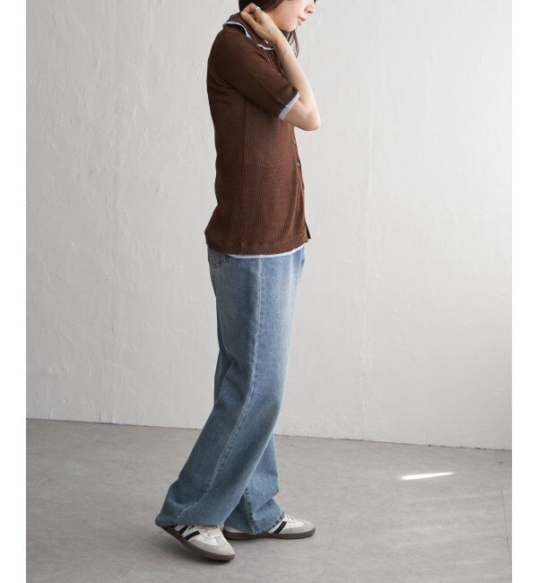 VENCE share style「麻タッチ襟付きカーディガン」|カーディガン|