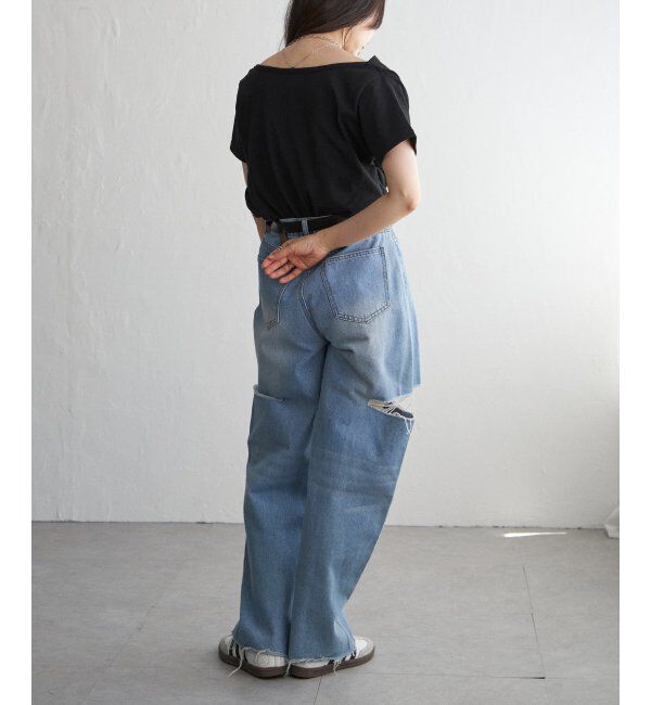 VENCE share style「綿天竺半袖ドレープTシャツ」|Tシャツ・カットソー|