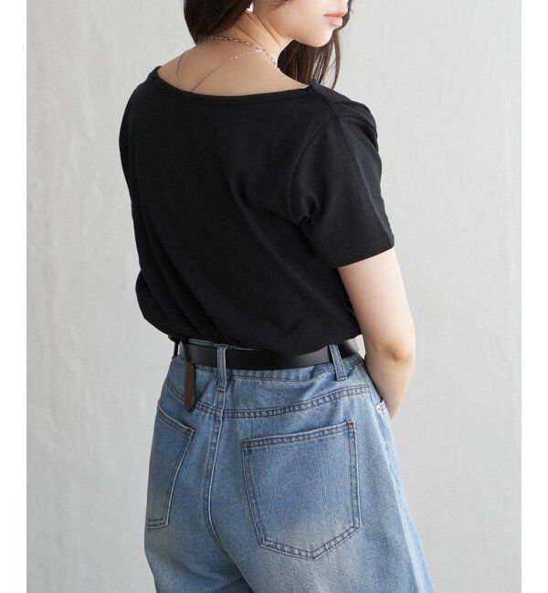 VENCE share style「綿天竺半袖ドレープTシャツ」|Tシャツ・カットソー|