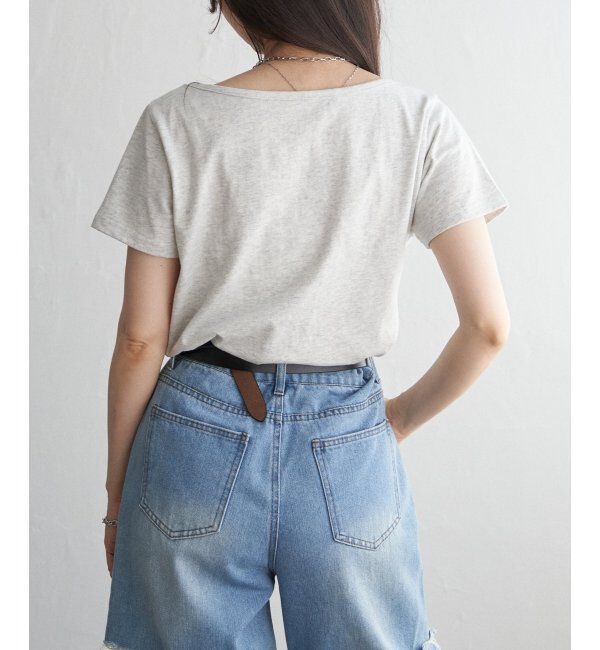 VENCE share style「綿天竺半袖ドレープTシャツ」|Tシャツ・カットソー|