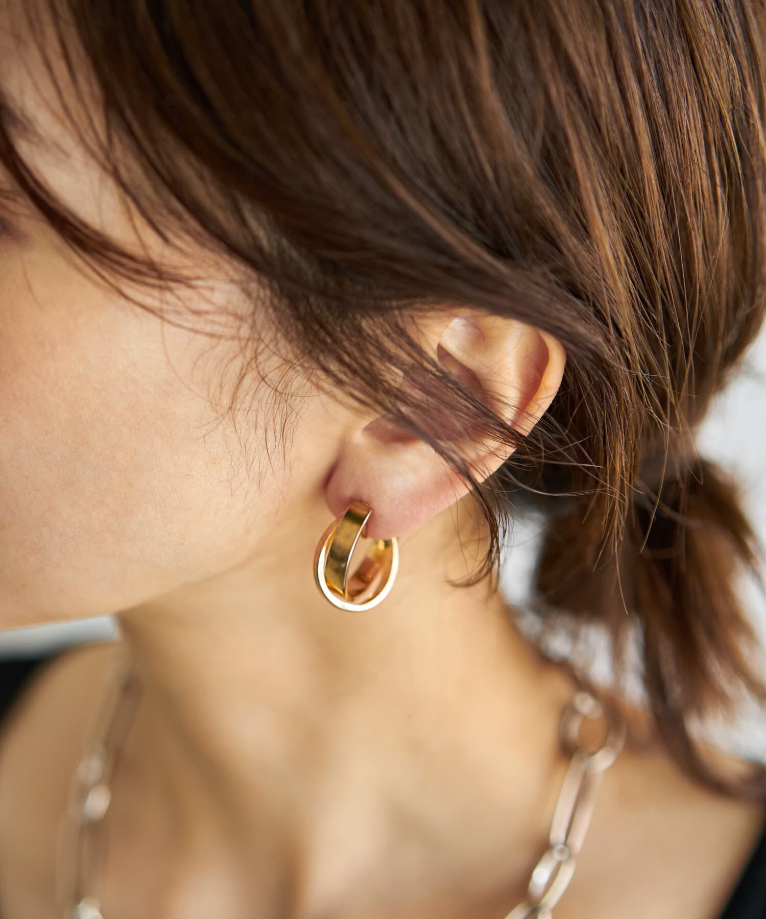 STYLE DELI「スライドダブルフープイヤリング」|イヤリング|