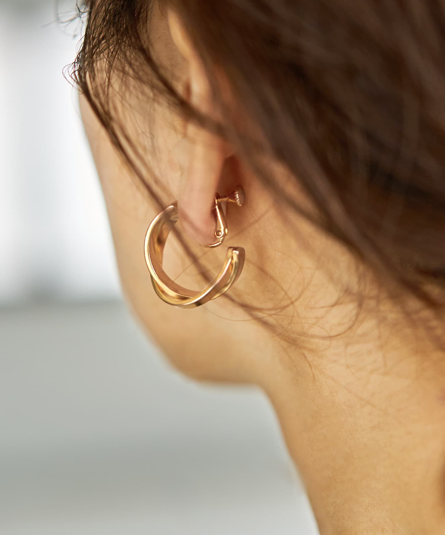 STYLE DELI「スライドダブルフープイヤリング」|イヤリング|