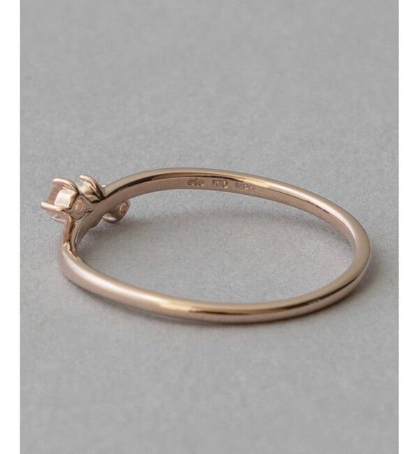 ete「K10MPG レイヤード ローズクォーツ/パール リング」|リング|