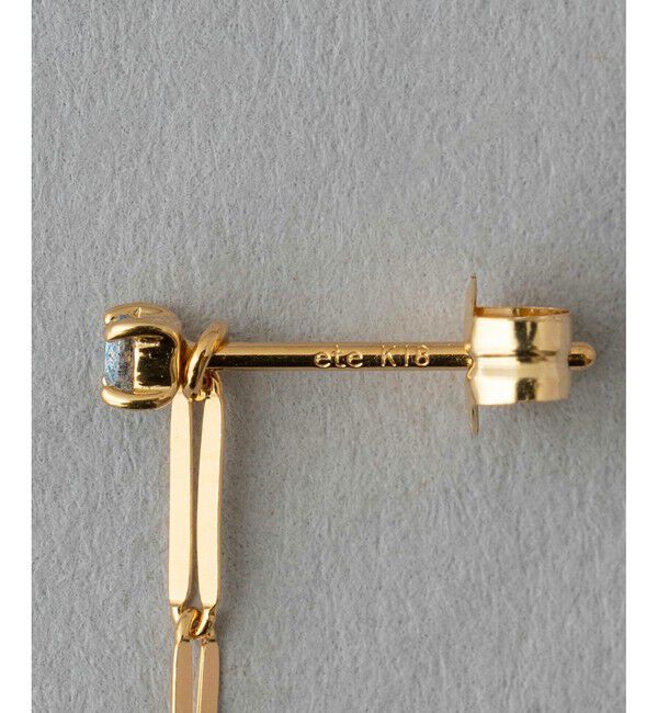 ete「ラブラドーライト チェーン ピアス」|ピアス|