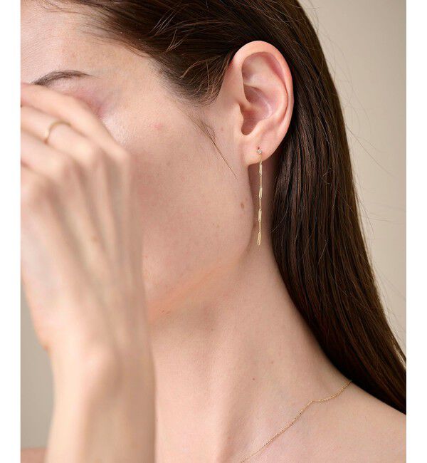 ete「ラブラドーライト チェーン ピアス」|ピアス|