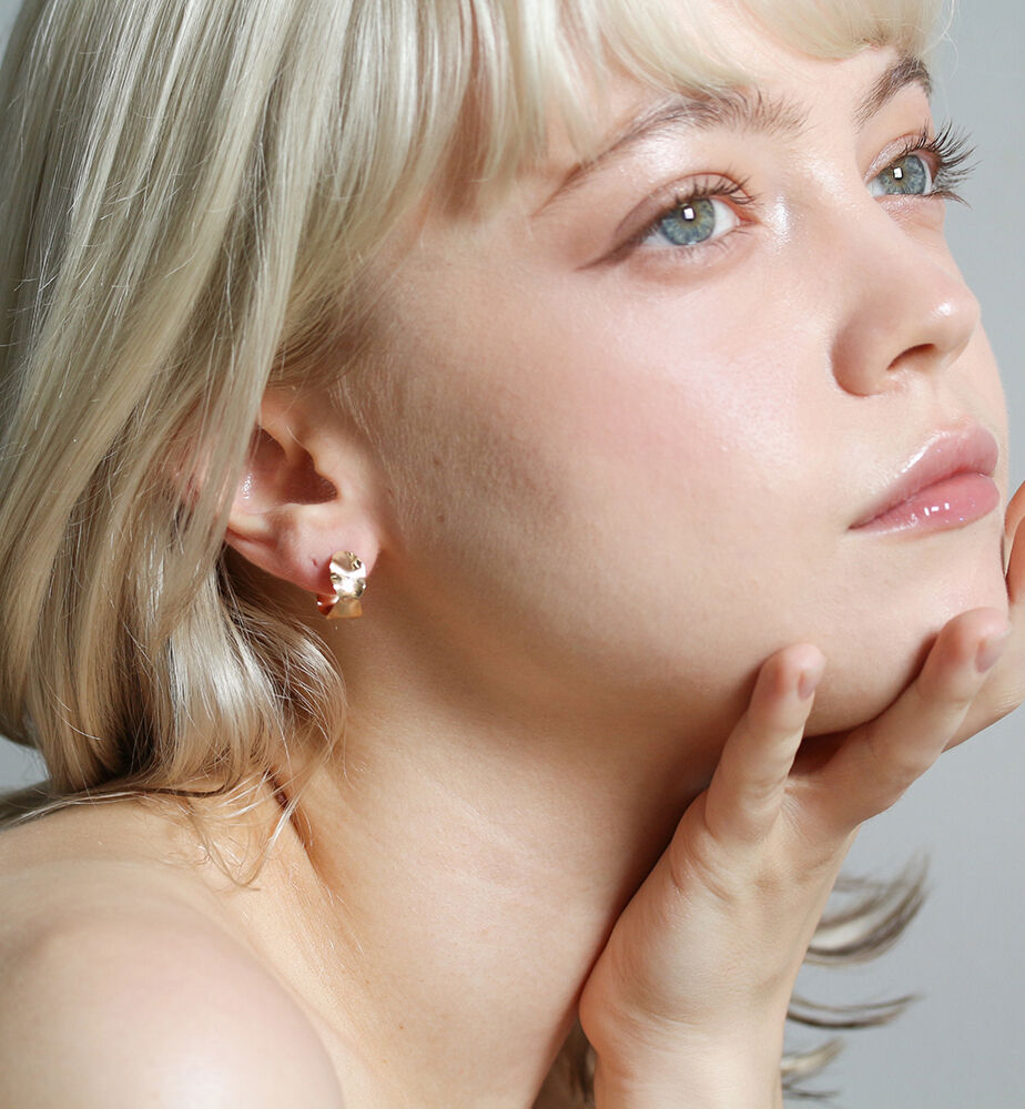  「ゴールド スナップ フープ ピアス | K10YG」|ピアス|