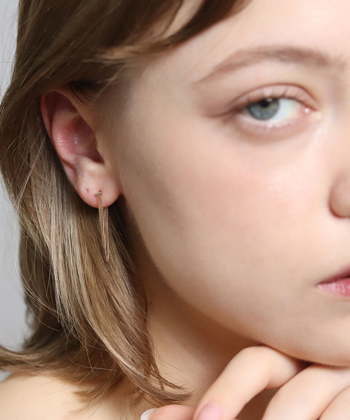  「ゴールド ベネチアンチェーン ピアス | K10YG」|ピアス|