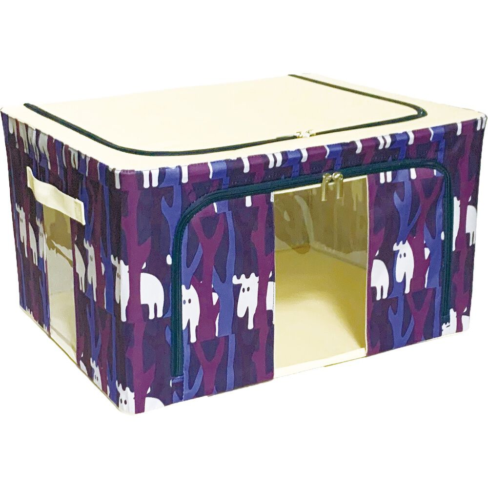 BACKYARD FAMILY「収納ボックス 布 ふた付き 通販 衣装ケース 前開き 窓付き収納ボックス 衣類収納ボックス」|その他|ブルー5