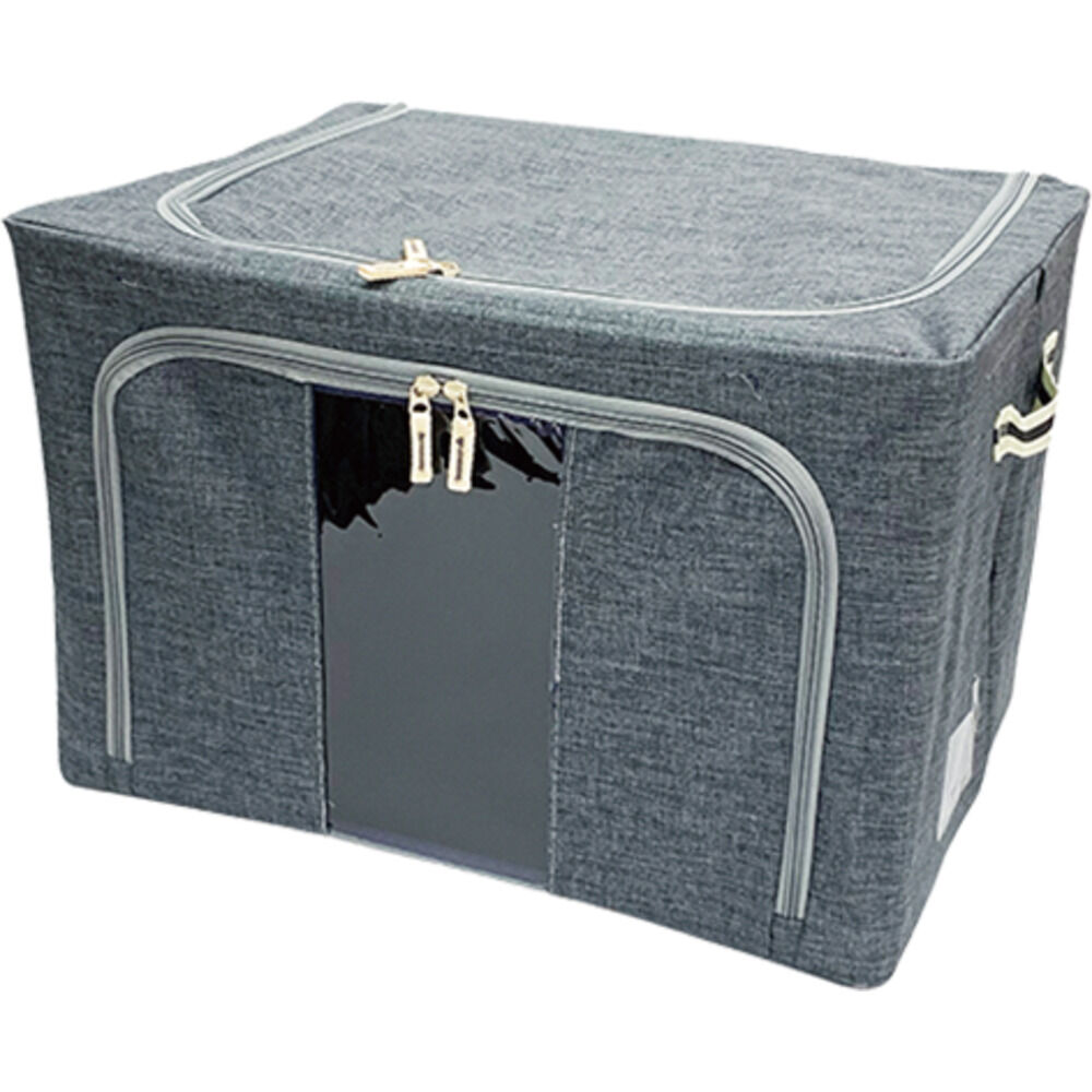 BACKYARD FAMILY「収納ボックス 布 ふた付き 通販 衣装ケース 前開き 窓付き収納ボックス 衣類収納ボックス」|その他|グレー1