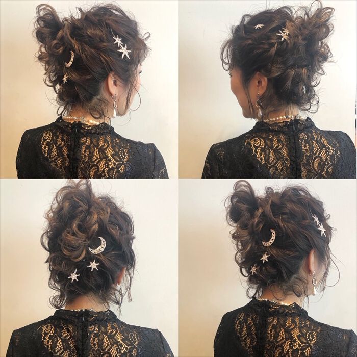 BACKYARD FAMILY「ブライダル ヘアアクセサリー 通販 ヘアピン 6本セット 星 大きめ スターモチーフ 月モチーフ」|その他|