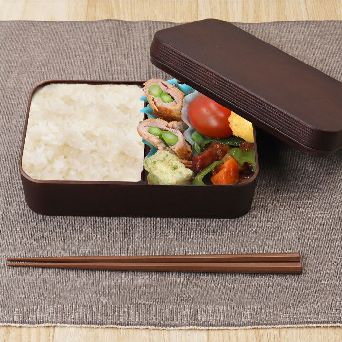 BACKYARD FAMILY「弁当箱 大容量 通販 お米がくっつきにくい 日本製 800ml 木目長角弁当L ランチボックス」|食器・キッチングッズ|