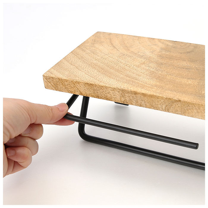 BACKYARD FAMILY「トイレットペーパーホルダー おしゃれ 通販 シングル アイアン 木製 ホルダー シェルフ型」|トイレタリー・ランドリーグッズ|