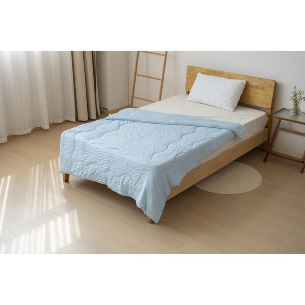 BACKYARD FAMILY「肌掛け布団 洗える 通販 レーヨンケット シャーリングふとん 肌布団 掛布団 シングル布団」|その他|ブルー1