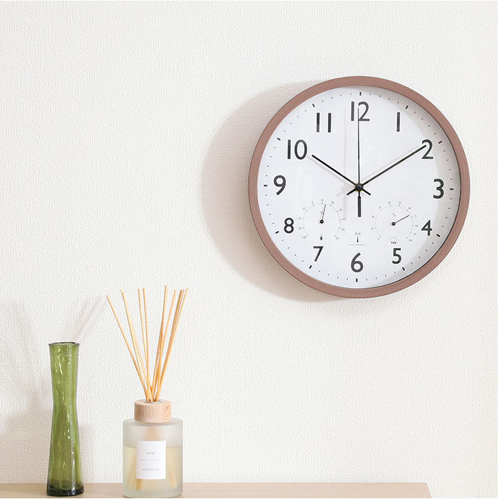 BACKYARD FAMILY「壁掛け 時計 電波 温度 湿度 おしゃれ 通販 温湿度計付き電波時計 ウォールクロック 電波時計」|クロック・置時計|