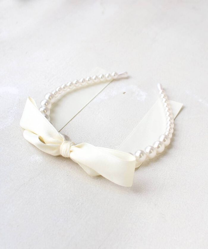 BACKYARD FAMILY「Rora カチューシャ 通販 リボン パール 68272302 髪飾り ヘッドドレス 子供 女の子」|その他|