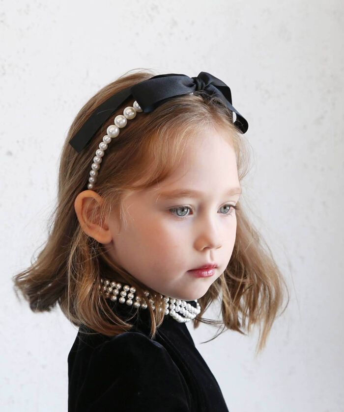 BACKYARD FAMILY「Rora カチューシャ 通販 リボン パール 68272302 髪飾り ヘッドドレス 子供 女の子」|その他|