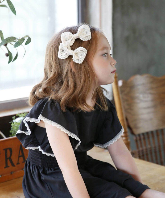 BACKYARD FAMILY「Rora ヘアクリップ キッズ 2個セット 通販 ライリー 髪飾り 髪留め リボン 大きめ レース」|その他|