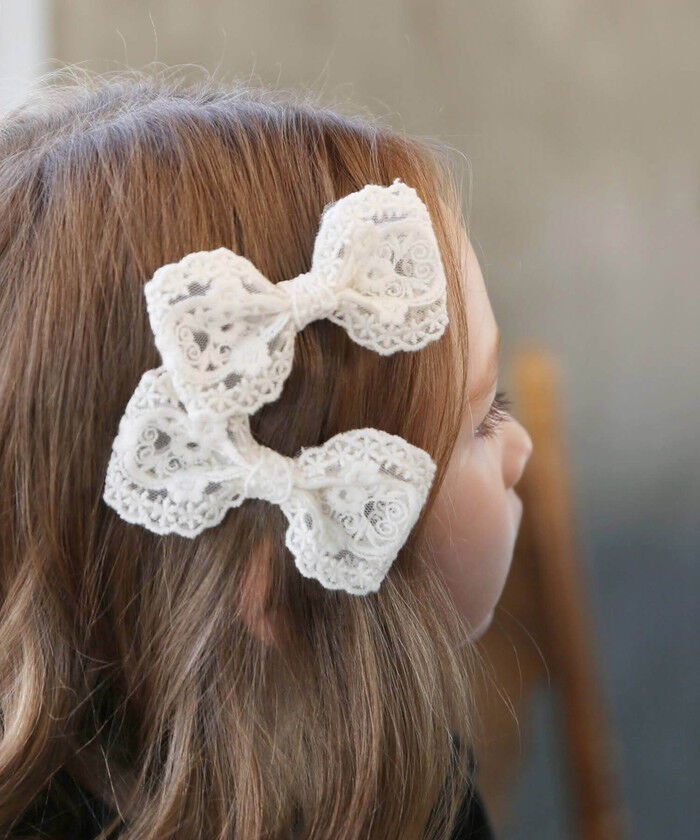 BACKYARD FAMILY「Rora ヘアクリップ キッズ 2個セット 通販 ライリー 髪飾り 髪留め リボン 大きめ レース」|その他|