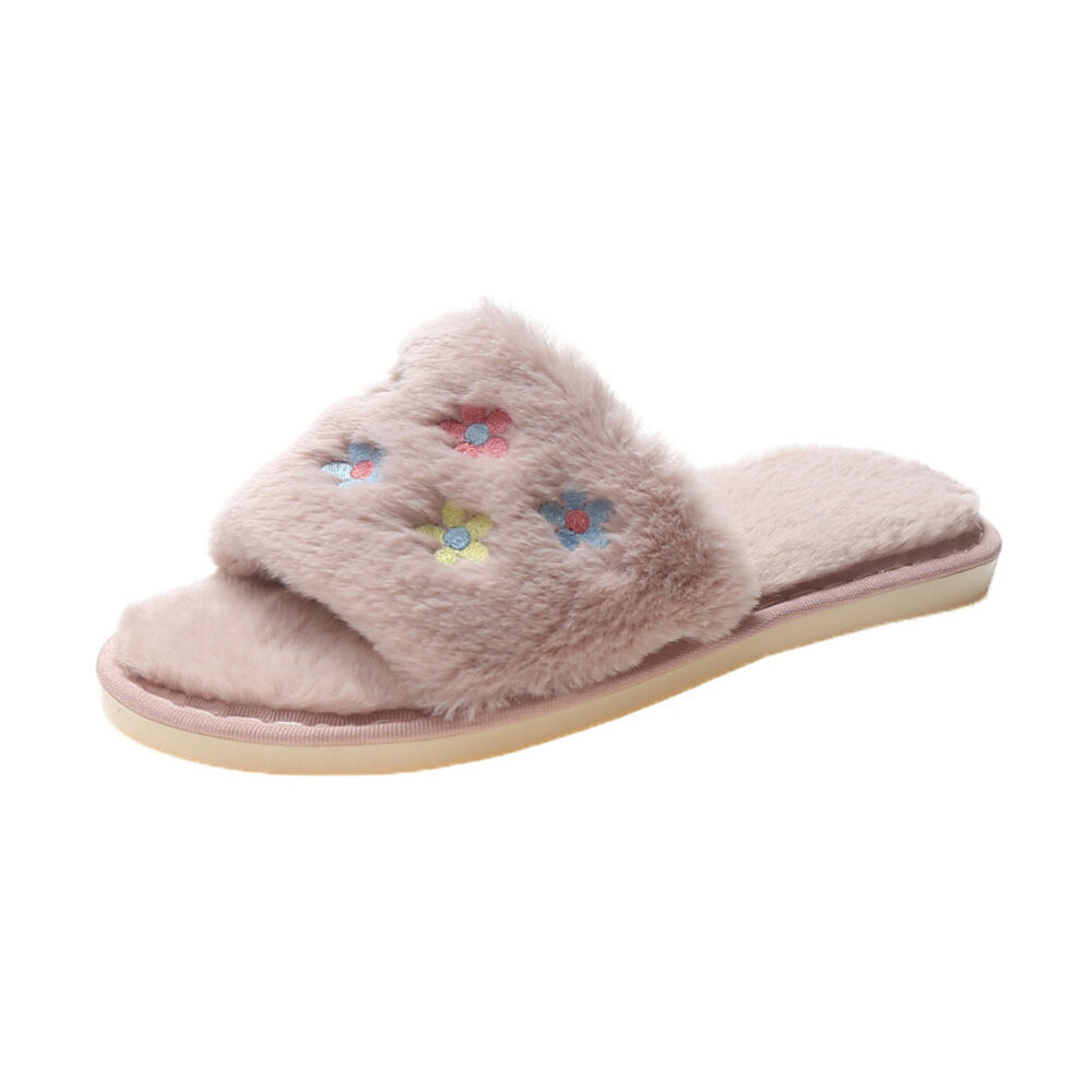 BACKYARD FAMILY「もこもこ スリッパ 通販 ルームシューズ ルームスリッパ 秋 冬用 前開きスリッパ ルームサンダル」|ルームシューズ|ピンク1