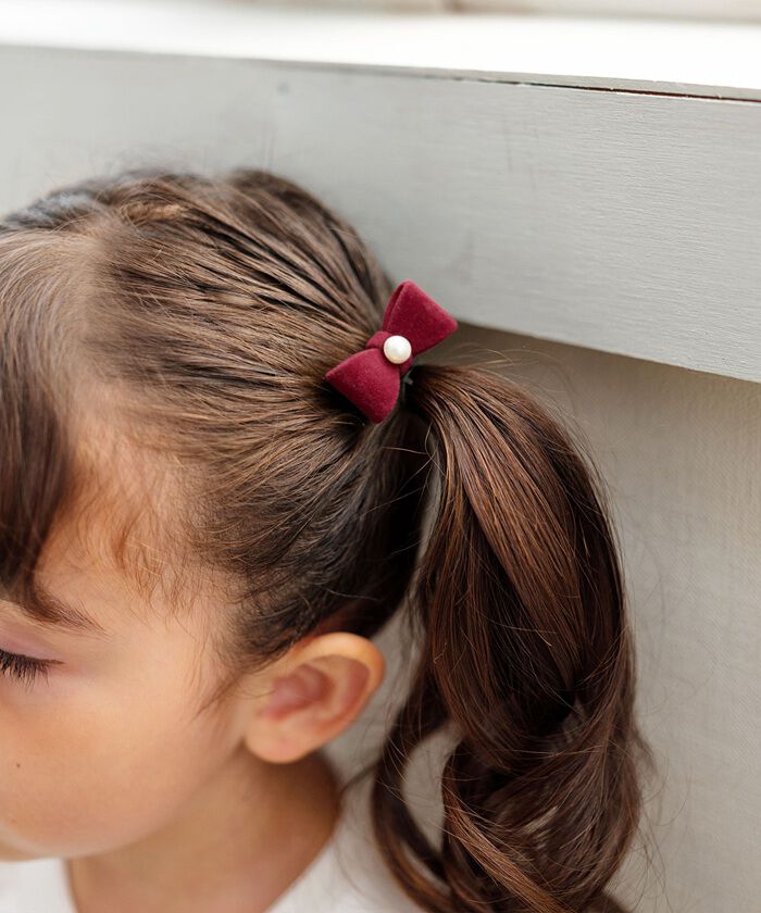 BACKYARD FAMILY「Rora ヘアクリップ キッズ 2個セット 通販 ベル ミニ リボン パール ベルベット」|その他|