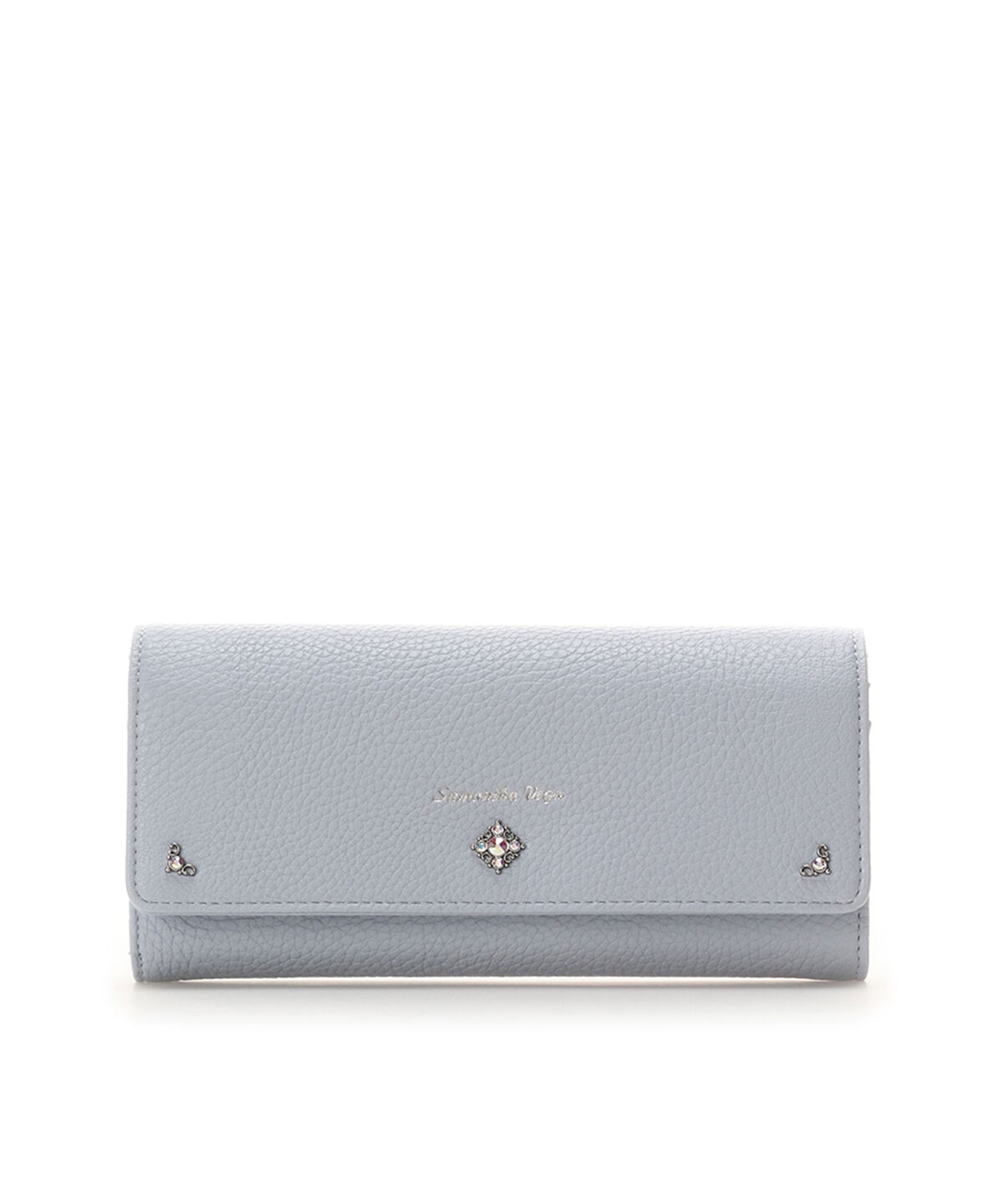  「シンプルビジューフラップ長財布」|財布|