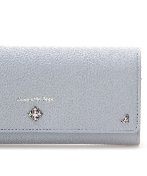  「シンプルビジューフラップ長財布」|財布|