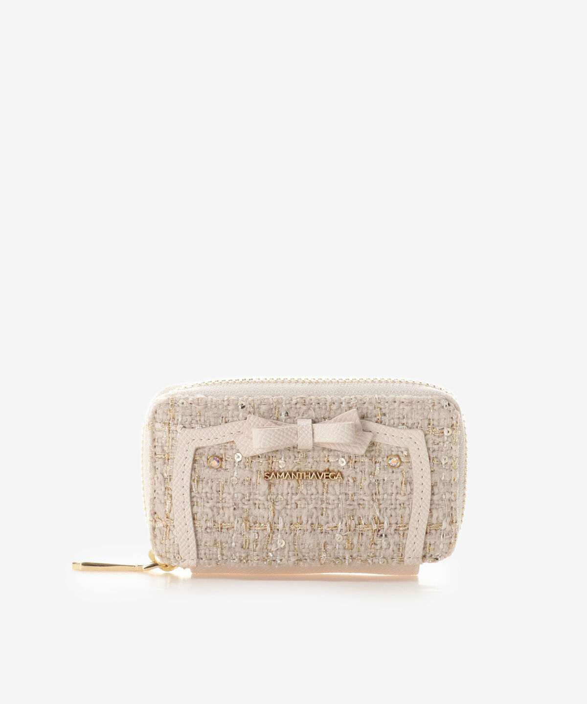 Samantha Vega「ツイードソリッドリボンキーケース」|キーケース|オフホワイト