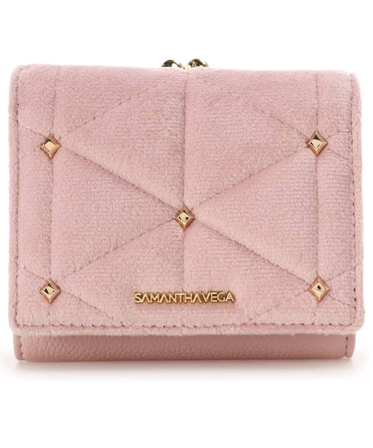 Samantha Vega「ベロアキルティングスタッズ折財布」|財布|