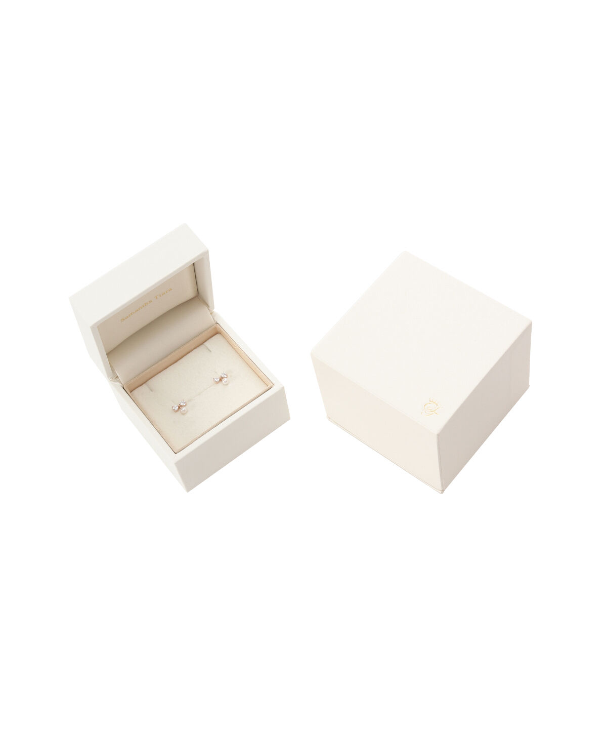 Samantha Tiara「K10 PG リボン&times;パールピアス≪6月 誕生石≫」|ピアス|