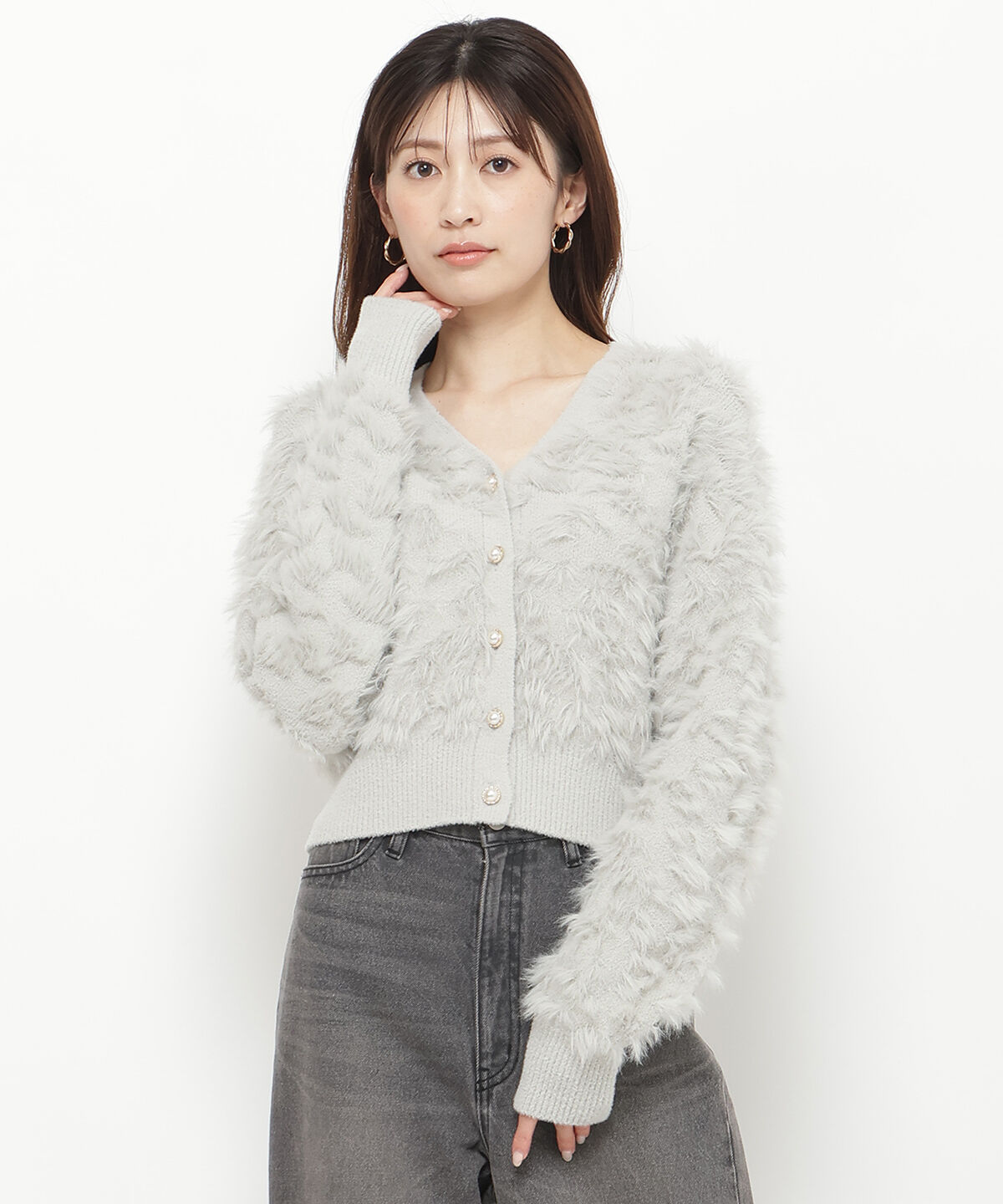 アンドクチュール「ポコポコフェザーカーデ」|カーディガン|