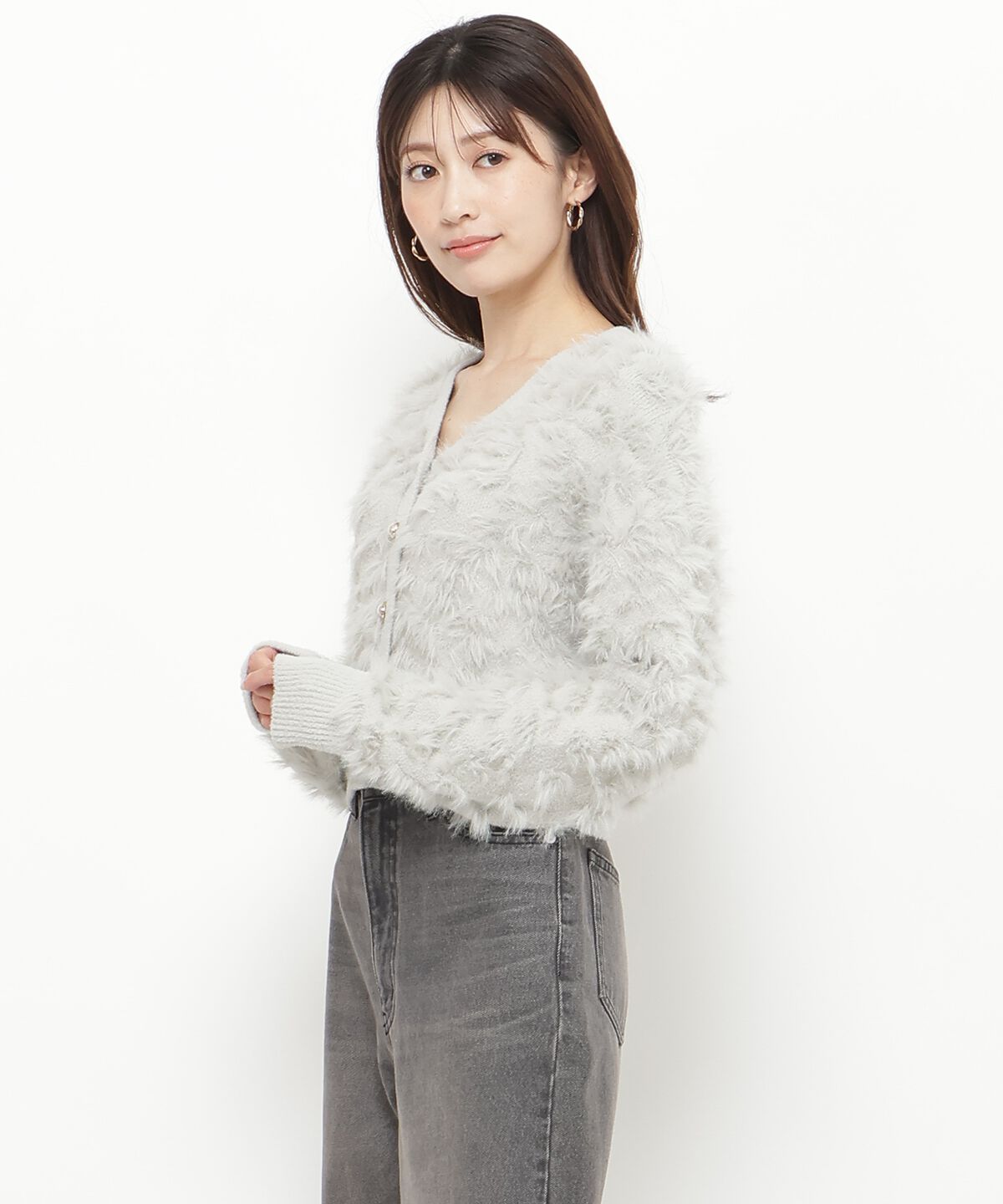 アンドクチュール「ポコポコフェザーカーデ」|カーディガン|