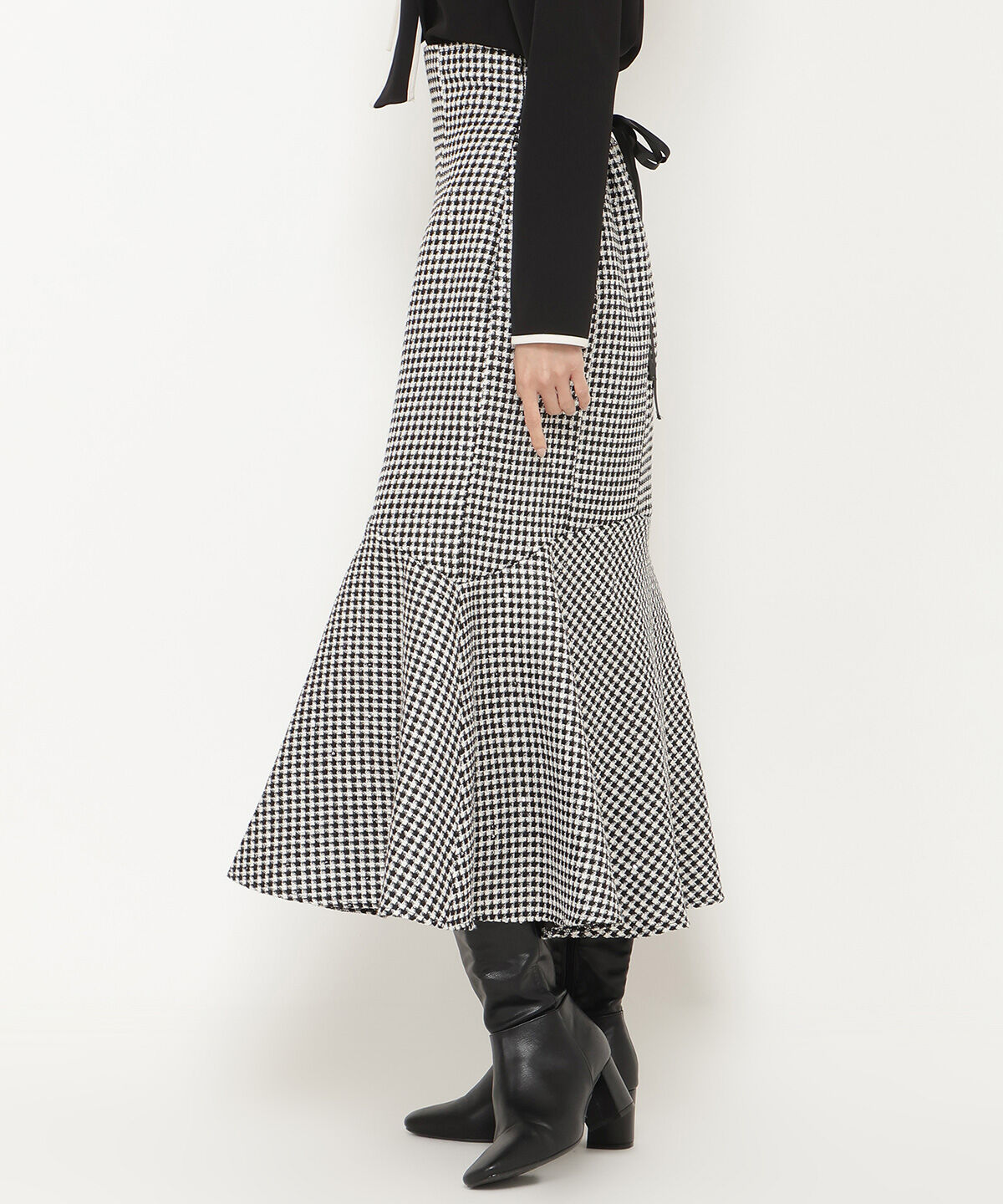 アンドクチュール「ファンシー千鳥切替スカート」|フレア|
