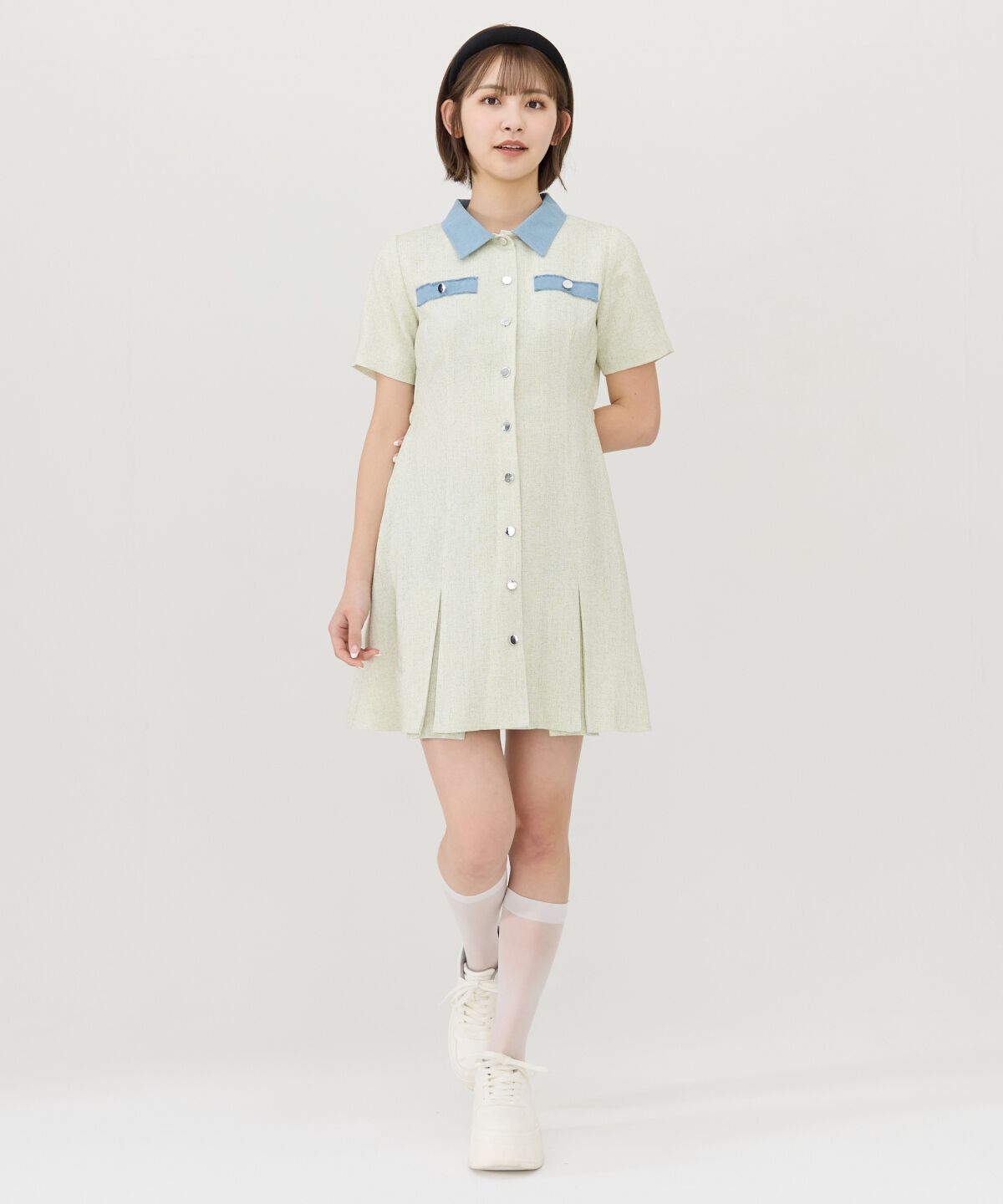 REDYAZEL「サマーツイード襟つきミニワンピース」|ワンピース|