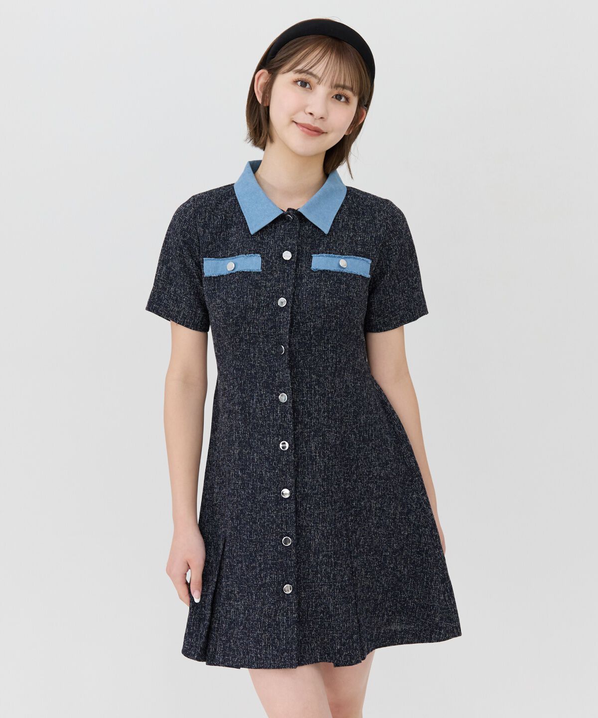 REDYAZEL「サマーツイード襟つきミニワンピース」|ワンピース|