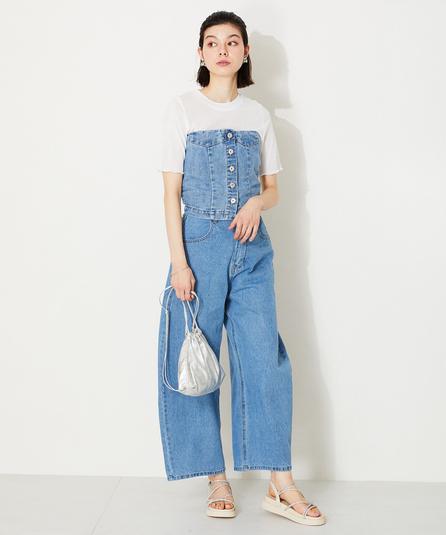 ORiental TRaffic「【追加】ラインストーンストラップサンダル/41217 サンダル 人気 トレンド 売れてる ラインストーン」|サンダル|