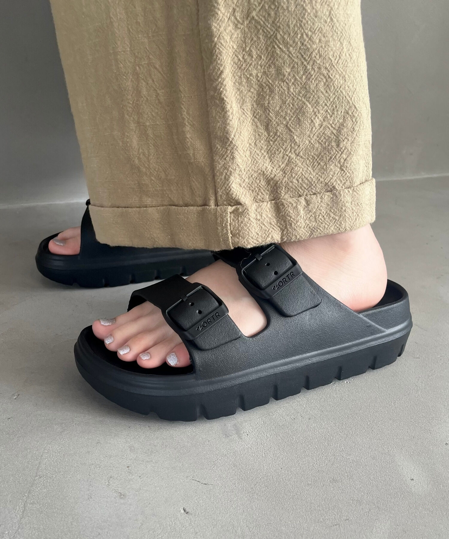 ORiental TRaffic「【リカバリーサンダル】ダブルベルト厚底サンダル/OT3220 軽量 フィット 人気 トレンド 厚底 サンダル」|サンダル|