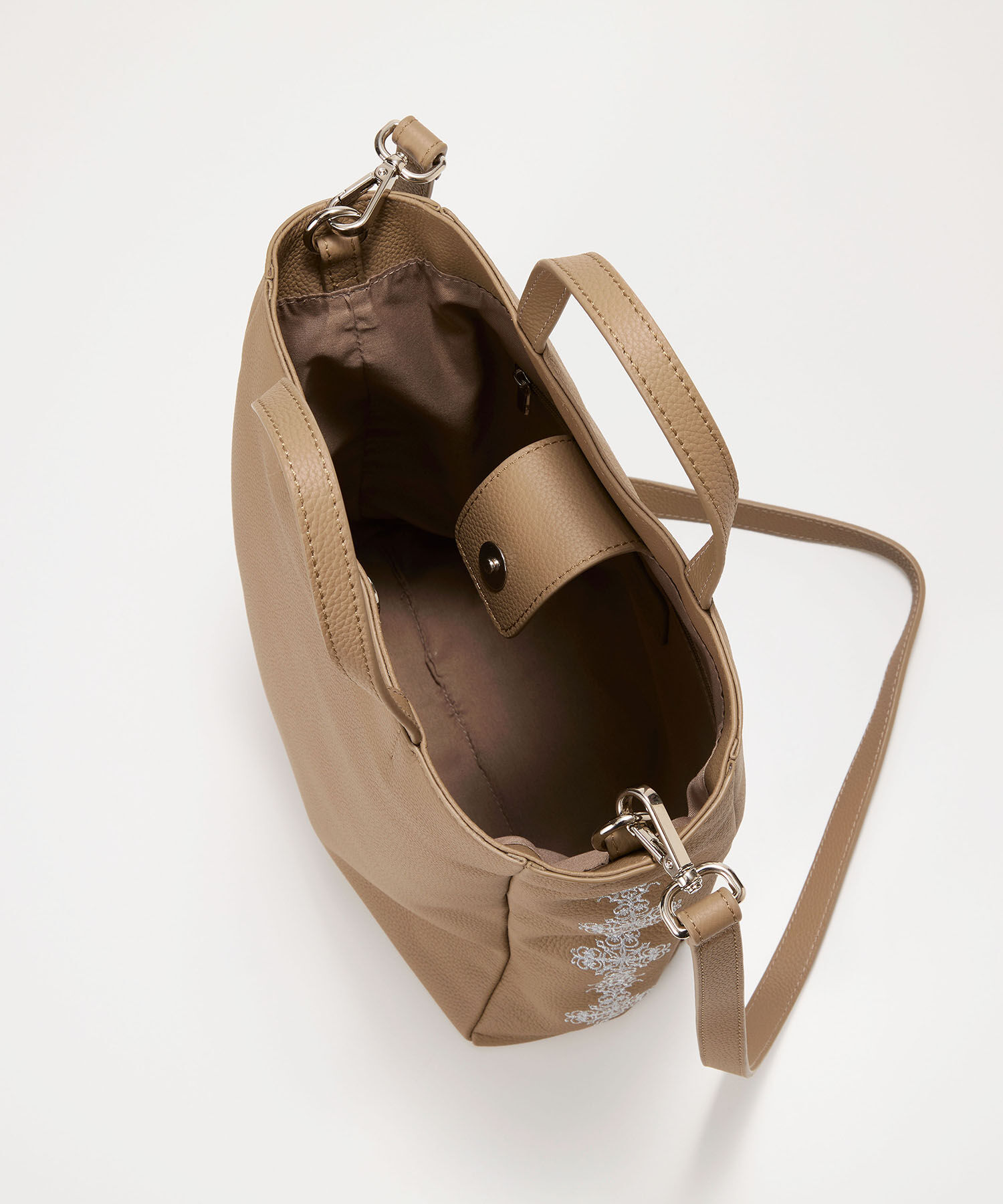 TOPKAPI TREASURE「【TREASURE TOPKAPI】シュリンクレザー レース 刺しゅう ショルダー付 トートバッグ」|トートバッグ|